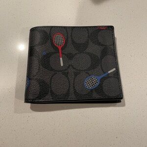 Men’s Coach Wallet - New, Never Used - Tennis Racquet
Pattern